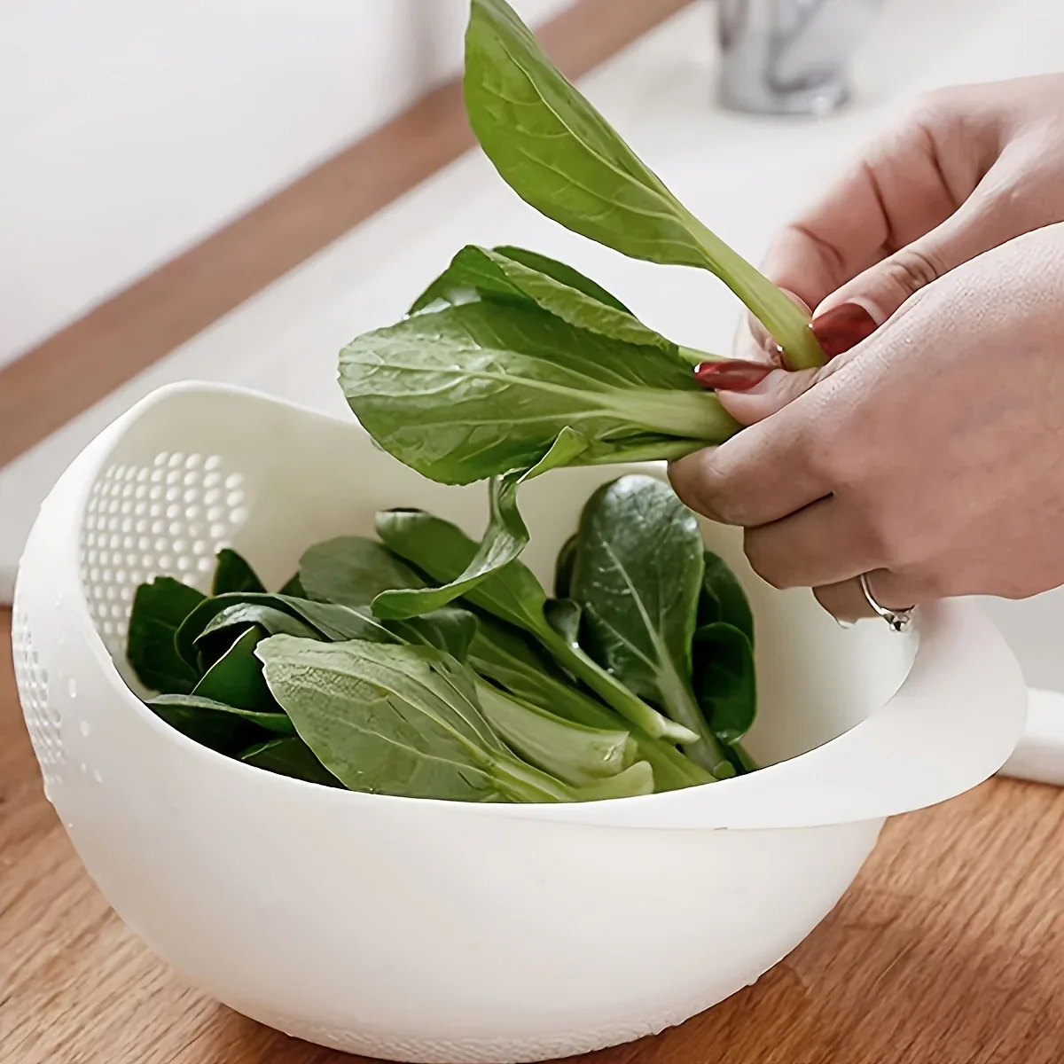 Montero Milan 1 Modern Plastic Multi-Purpose Kitchen Strainer - Fruit, Vegetable, Rice, and Grain Food Drain Basket - Kitchen Accessory Storage Basket - Image 12
