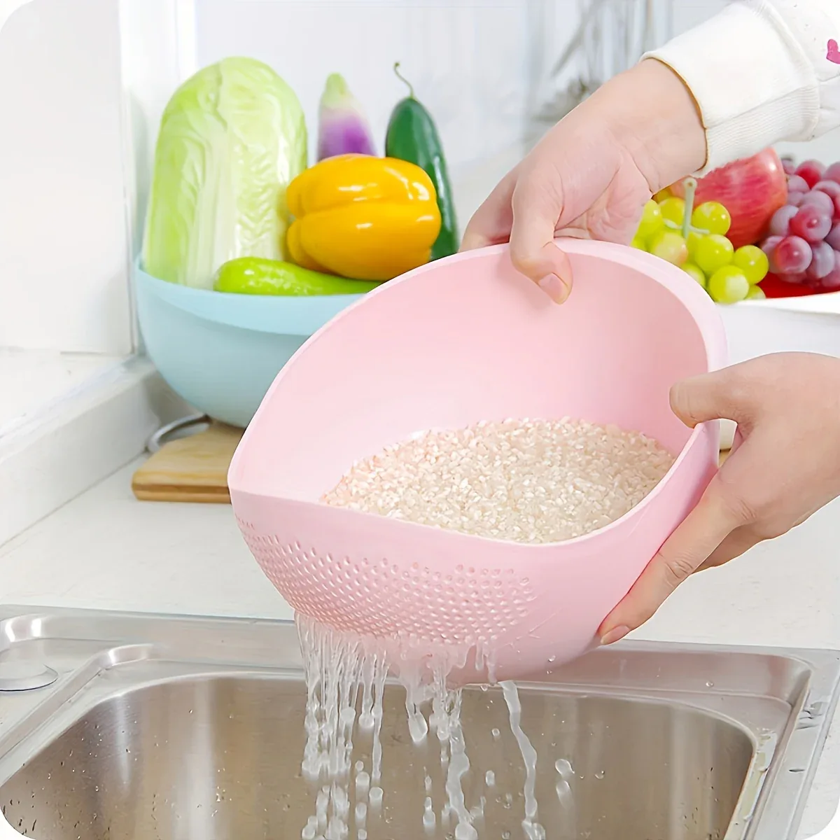 Montero Milan 1 Modern Plastic Multi-Purpose Kitchen Strainer - Fruit, Vegetable, Rice, and Grain Food Drain Basket - Kitchen Accessory Storage Basket - Image 15