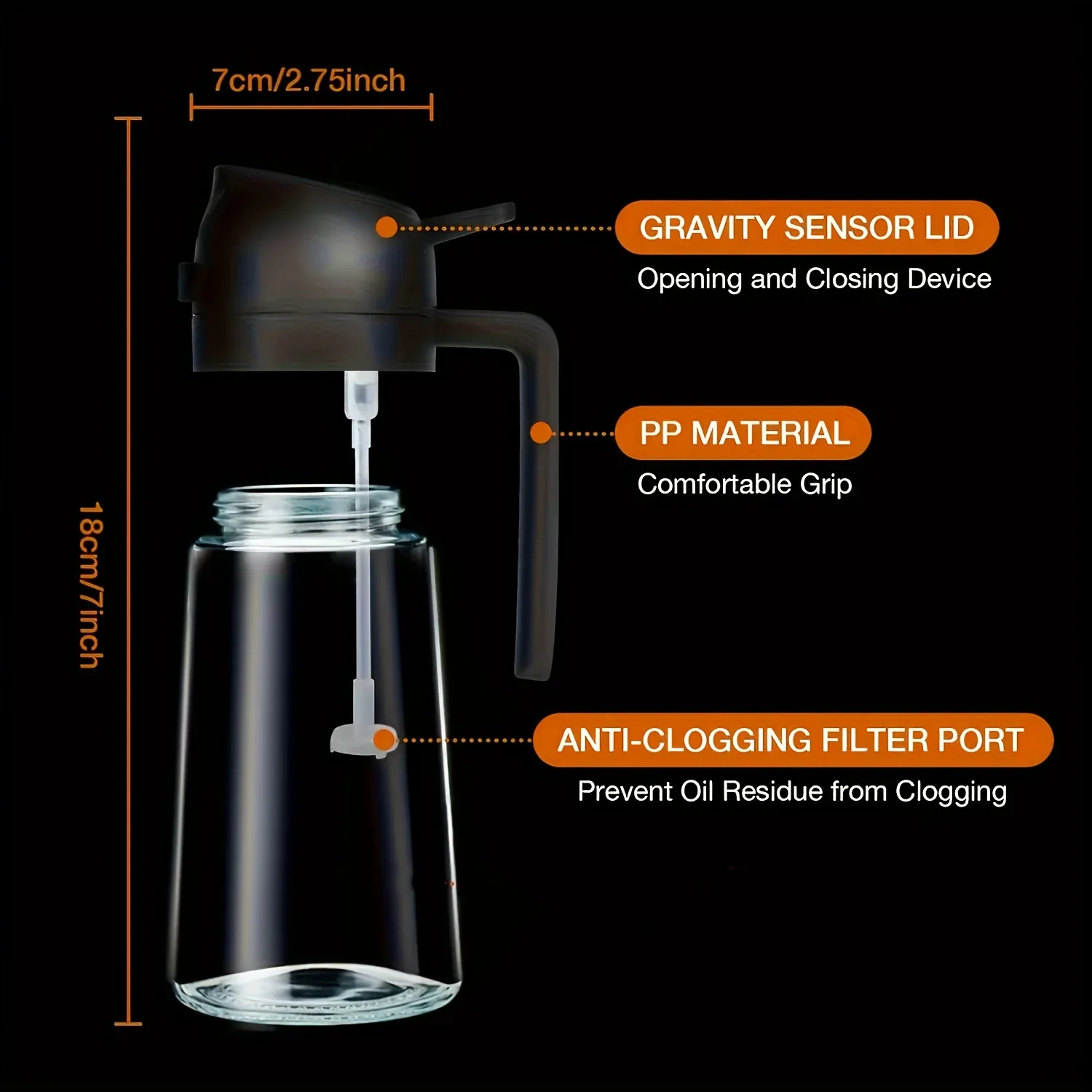 Montero Milan 1 Portable Olive Oil Sprayer and Pourer | 470ML Plastic Kitchen Oil Bottle for Cooking, BBQ, Air Fryers, Baking, Salads - Image 3