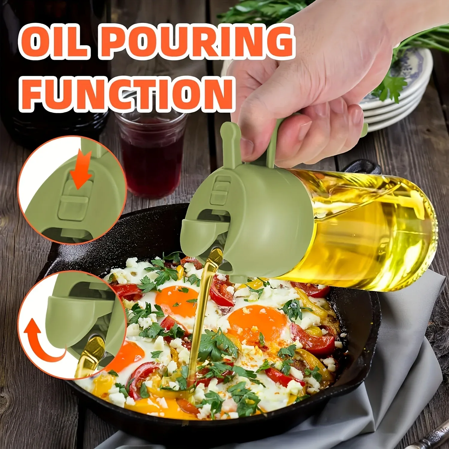Montero Milan 1 Portable Olive Oil Sprayer and Pourer | 470ML Plastic Kitchen Oil Bottle for Cooking, BBQ, Air Fryers, Baking, Salads - Image 5