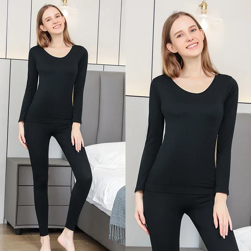 1 Set Warm Thermal Underwear Sexy Ladies Intimates Long Johns Women Shaped Sets Female Middle Collar Thermal Shaping Clothes - Image 35