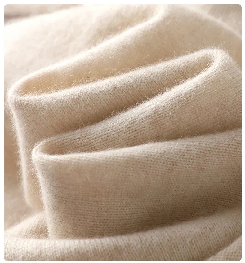 100%Merino Pure Wool Sweater Women's AutumnWinter Long Sleeve High Neck Pullover Warm High Quality Solid Color Basic Knit Jumper - Image 45