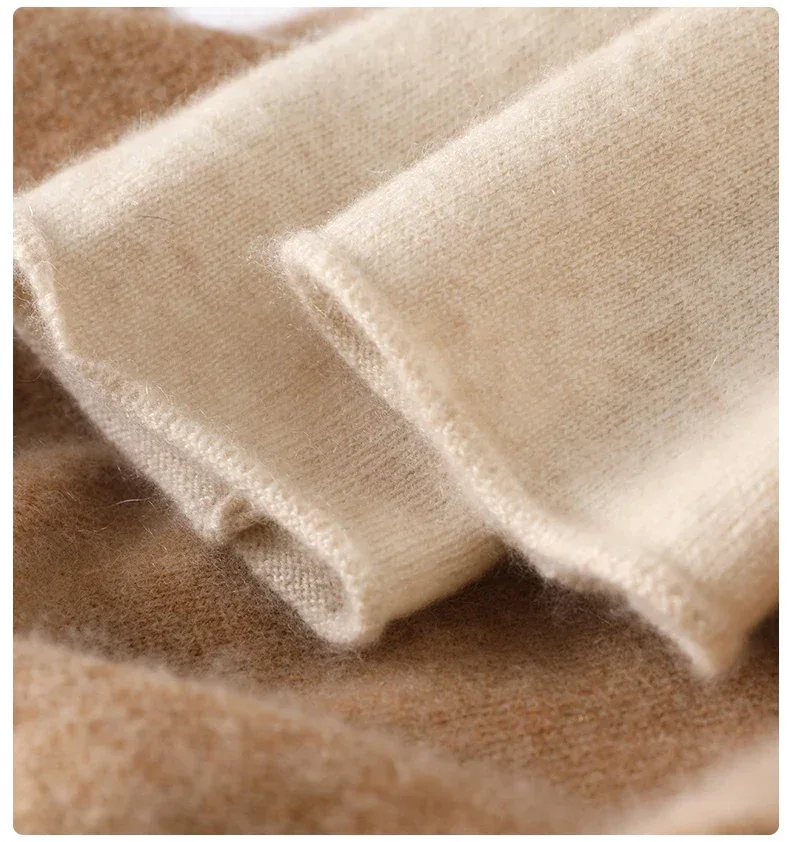 100%Merino Pure Wool Sweater Women's AutumnWinter Long Sleeve High Neck Pullover Warm High Quality Solid Color Basic Knit Jumper - Image 47