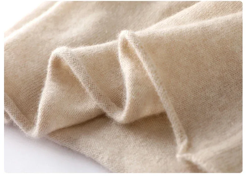 100%Merino Pure Wool Sweater Women's AutumnWinter Long Sleeve High Neck Pullover Warm High Quality Solid Color Basic Knit Jumper - Image 48