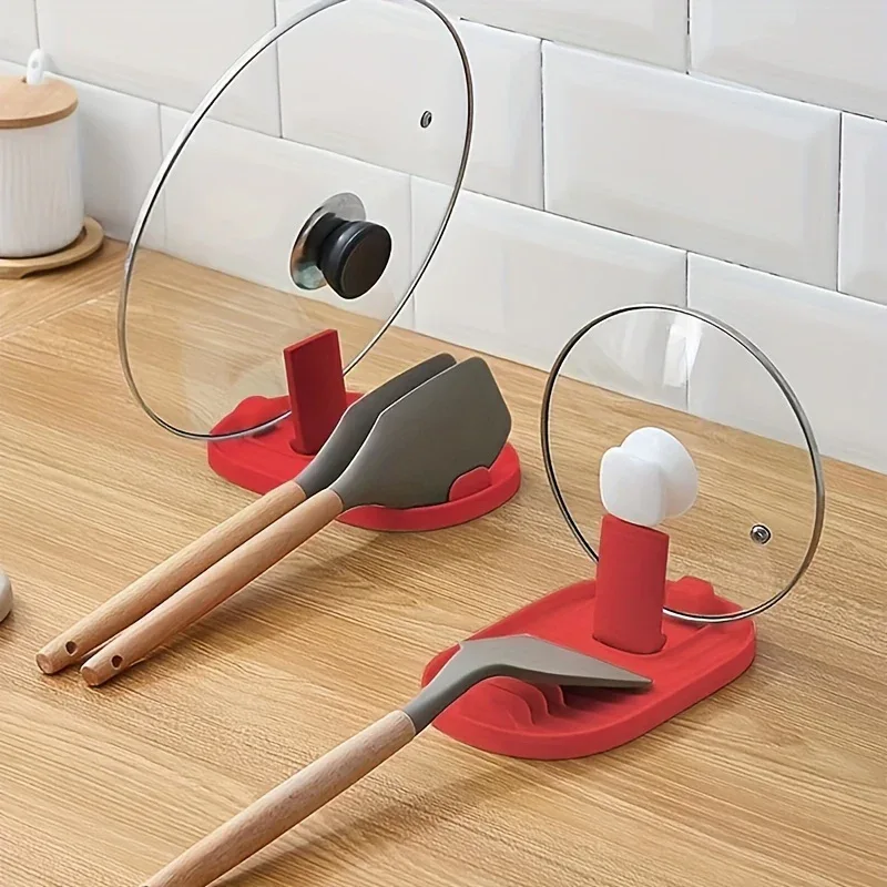 Montero Milan 1pc Foldable Kitchen Pot Lid & Utensil Holder Shelf - Heavy-Duty Plastic Space-Saving -Shook/Shovel with Lid Rack, Stove/ Shelf Organizer for Pots, Pans, Spatulas, Spoons - Install for Small Kitchens, Ideal Gift - Image 3