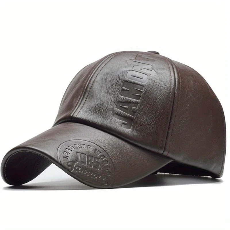 1pc Men's British PU Leather Baseball Cap Adjustable Breathable Casual Hat Spring/Summer/Autumn/Winter Hat Christmas Gift - Image 11