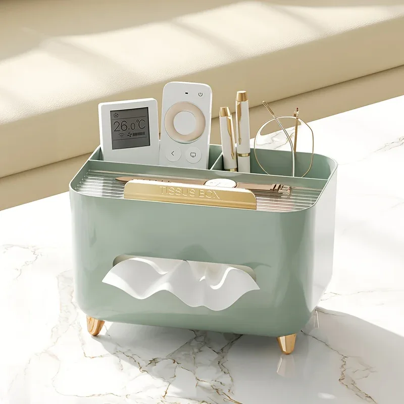 1pc, Multifunctional Desk Organizer, Tissue Box, Remote Control And Miscellaneous Storage Box, Plastic Desktop Tissue Holder - Image 10
