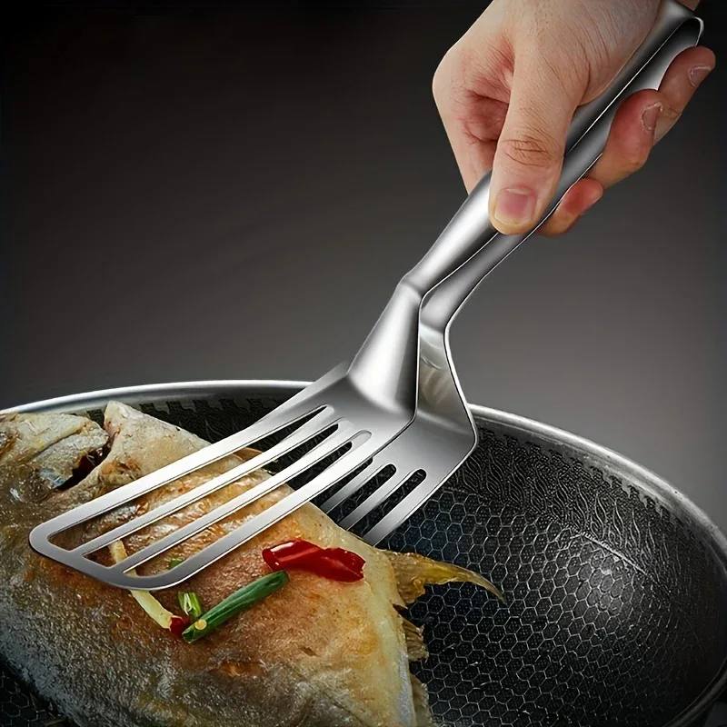1pc, Multifunctional Stainless Steel Serving Tongs for Buffet, Fish Frying, Bread, Steak, Salad, and Dessert - Kitchen Tools for Effortless Food Prep and Presentation - Image 5