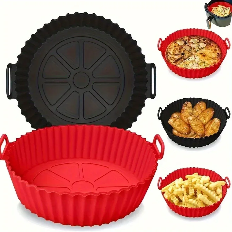 1pc Reusable Silicone Air Fryer Liner – Non-Stick Food-Grade, Universal Fit for All Air Fryers, Multi-Purpose Cooking Accessory, No Power Needed