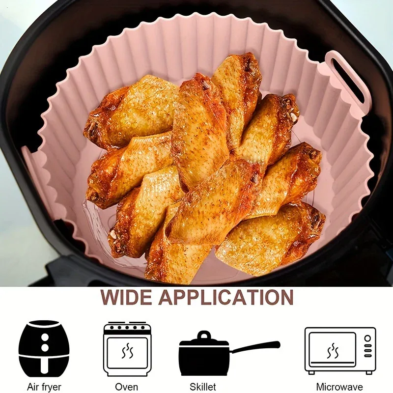 1pc Reusable Silicone Air Fryer Liner – Non-Stick Food-Grade, Universal Fit for All Air Fryers, Multi-Purpose Cooking Accessory, No Power Needed - Image 11