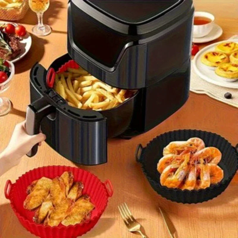 1pc Reusable Silicone Air Fryer Liner – Non-Stick Food-Grade, Universal Fit for All Air Fryers, Multi-Purpose Cooking Accessory, No Power Needed - Image 3
