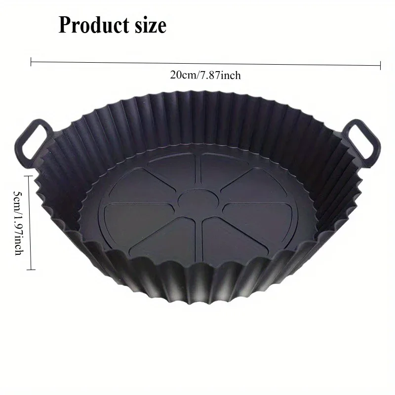 1pc Reusable Silicone Air Fryer Liner – Non-Stick Food-Grade, Universal Fit for All Air Fryers, Multi-Purpose Cooking Accessory, No Power Needed - Image 4