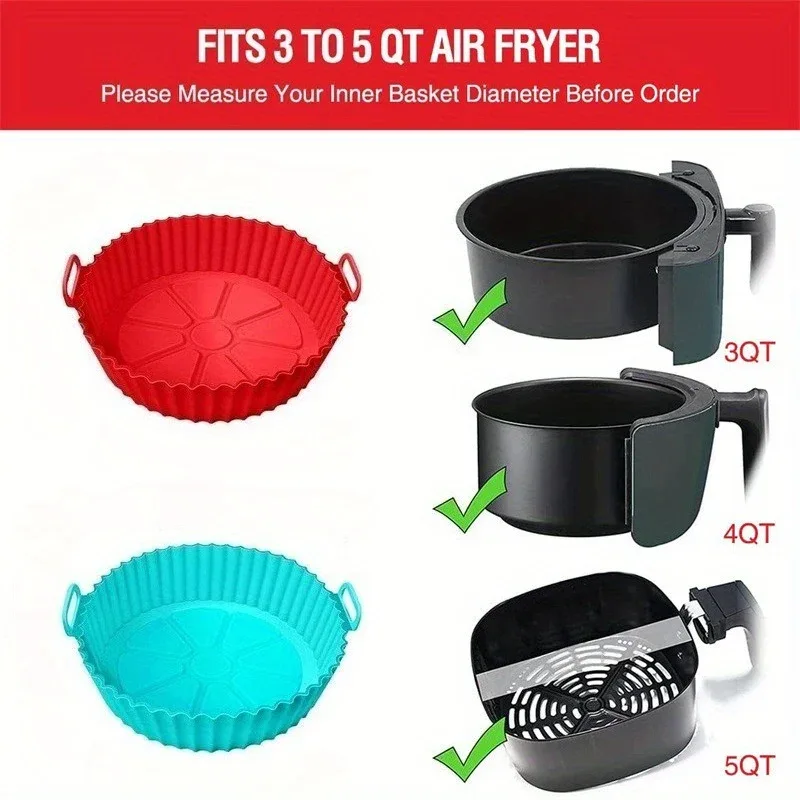 1pc Reusable Silicone Air Fryer Liner – Non-Stick Food-Grade, Universal Fit for All Air Fryers, Multi-Purpose Cooking Accessory, No Power Needed - Image 5