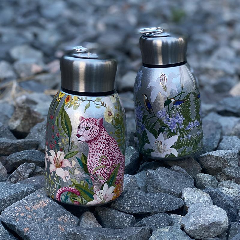 1pc Stainless Steel Vacuum Insulated Tumbler with Bird/Parrot/Leopard Pattern, 10oz Leak-Proof Travel Mug, Glossy Finish, Portable Handle, Artistic Drinkware, Perfect for Outdoor, Gym, Office, Ideal Holiday Gift for Christmas - Image 10