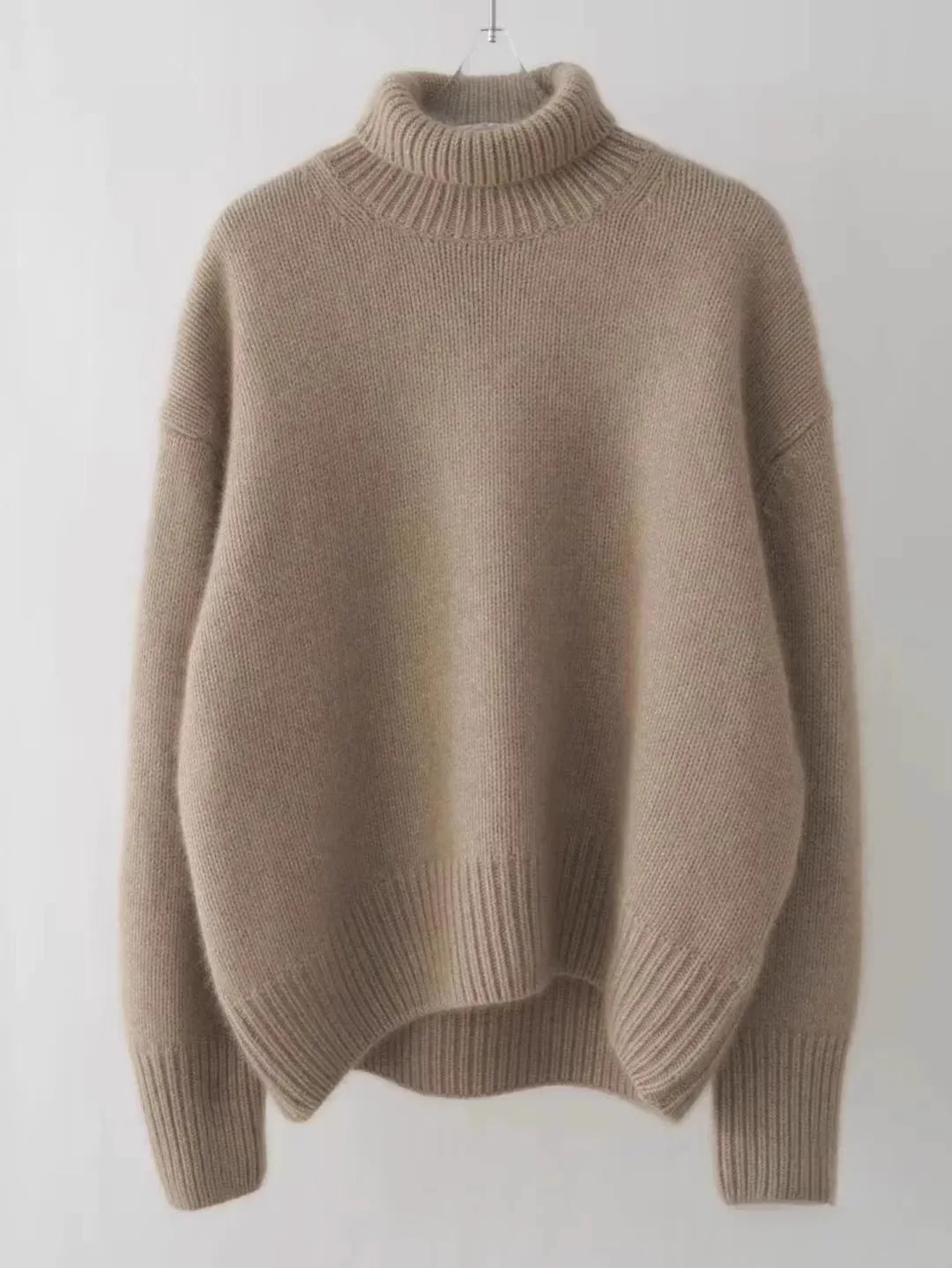 2024 Autumn and Winter New Thick Cashmere Sweater Women High Neck Pullover Sweater Warm Loose Knitted Base Sweater Jacket Tops - Image 23