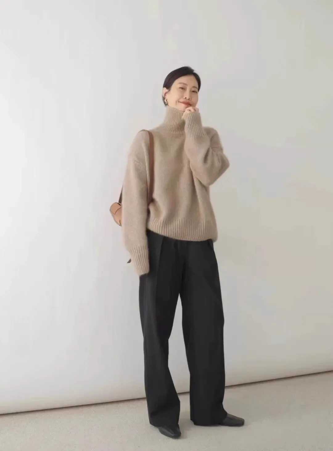 2024 Autumn and Winter New Thick Cashmere Sweater Women High Neck Pullover Sweater Warm Loose Knitted Base Sweater Jacket Tops - Image 20