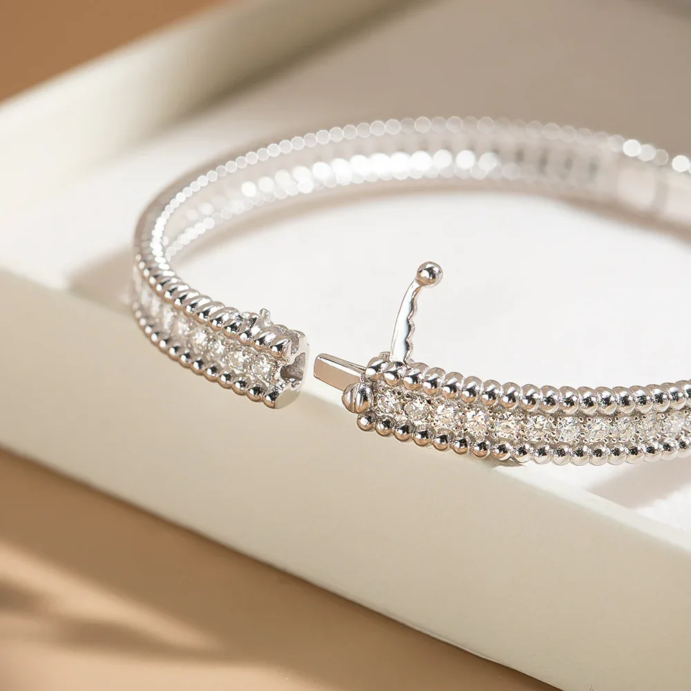 2mm Full Moissanite Bracelets with GRA Certified 100% 925 Sterling Silver Plated 18K Gold Luxury Fine Jewelry Bangle For Women - Image 17