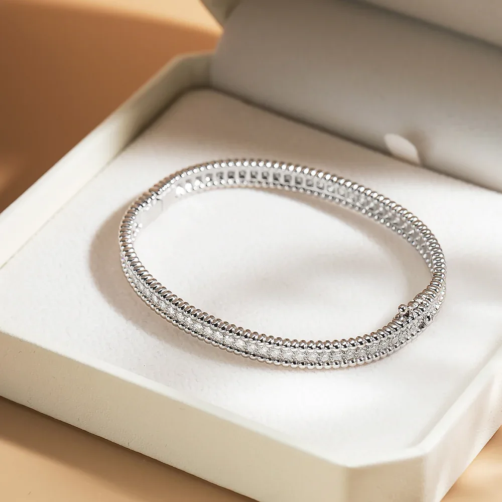 2mm Full Moissanite Bracelets with GRA Certified 100% 925 Sterling Silver Plated 18K Gold Luxury Fine Jewelry Bangle For Women - Image 18