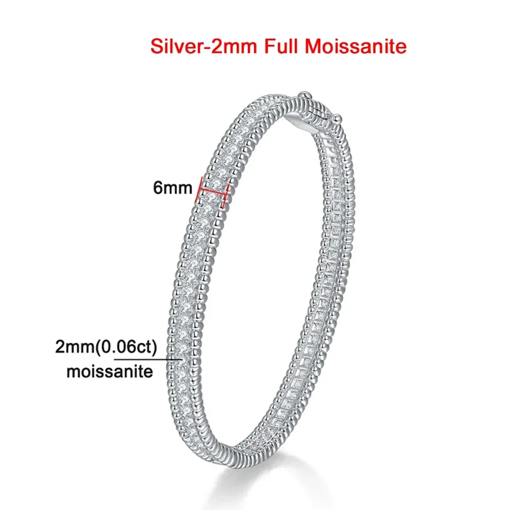 2mm Full Moissanite Bracelets with GRA Certified 100% 925 Sterling Silver Plated 18K Gold Luxury Fine Jewelry Bangle For Women - Image 22