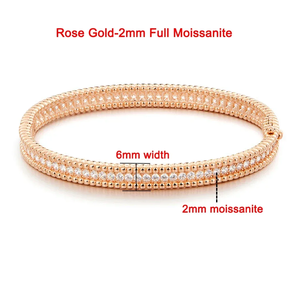 2mm Full Moissanite Bracelets with GRA Certified 100% 925 Sterling Silver Plated 18K Gold Luxury Fine Jewelry Bangle For Women - Image 26