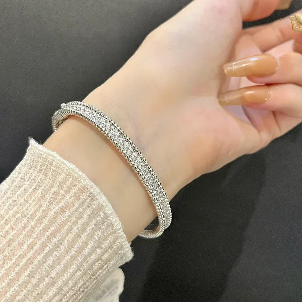 2mm Full Moissanite Bracelets with GRA Certified 100% 925 Sterling Silver Plated 18K Gold Luxury Fine Jewelry Bangle For Women - Image 6