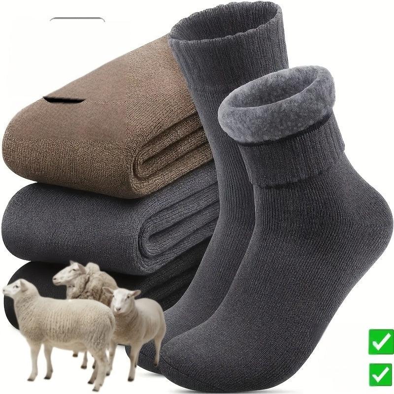 3/10 Pairs of Thick Winter Velvet Snow Socks for Men, Soft Plush Warm Boot Socks, Suitable for Outdoor Work And Leisure, a Gift for Husbands, Fathers, Or Boyfriends, Knitted Items in European Sizes (39-45) And US Sizes 9-11.