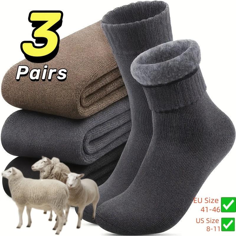 3/10 Pairs of Thick Winter Velvet Snow Socks for Men, Soft Plush Warm Boot Socks, Suitable for Outdoor Work And Leisure, a Gift for Husbands, Fathers, Or Boyfriends, Knitted Items in European Sizes (39-45) And US Sizes 9-11. - Image 10