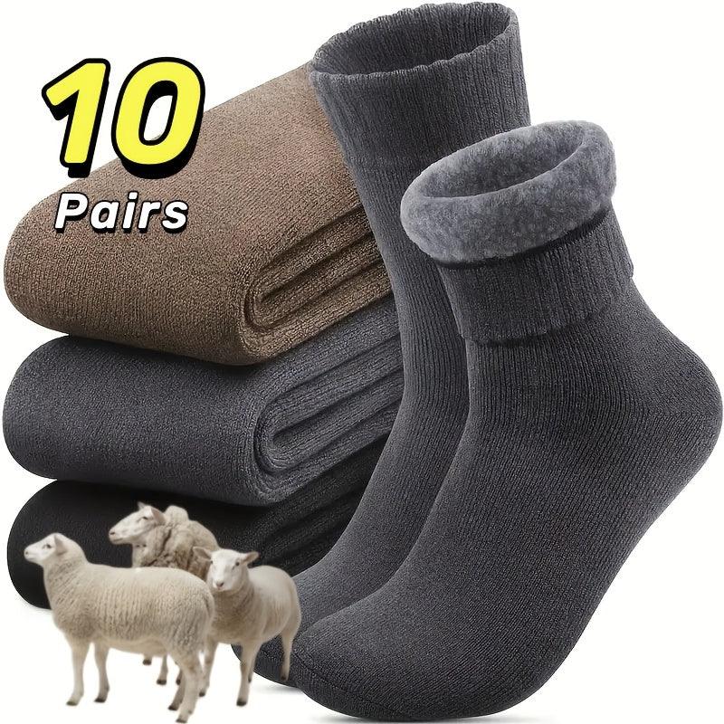 3/10 Pairs of Thick Winter Velvet Snow Socks for Men, Soft Plush Warm Boot Socks, Suitable for Outdoor Work And Leisure, a Gift for Husbands, Fathers, Or Boyfriends, Knitted Items in European Sizes (39-45) And US Sizes 9-11. - Image 11