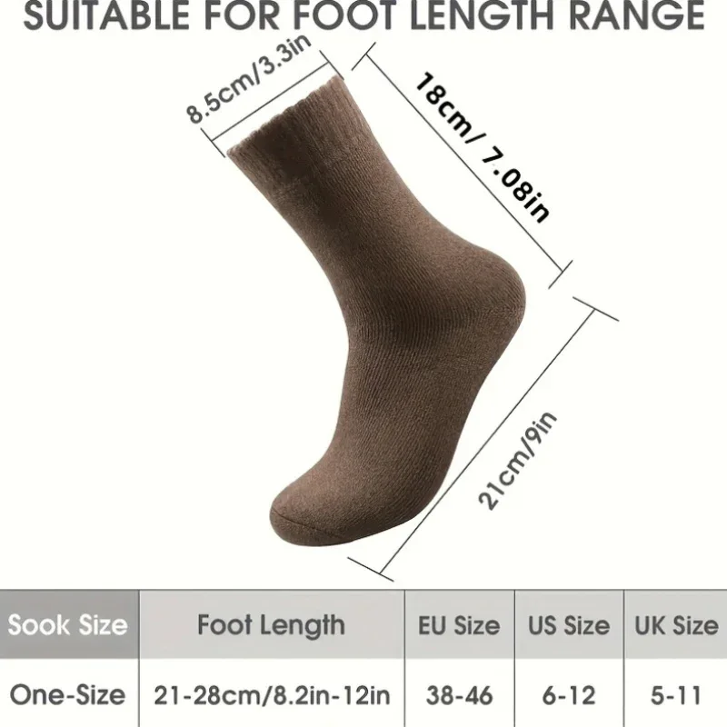 3/10 Pairs of Thick Winter Velvet Snow Socks for Men, Soft Plush Warm Boot Socks, Suitable for Outdoor Work And Leisure, a Gift for Husbands, Fathers, Or Boyfriends, Knitted Items in European Sizes (39-45) And US Sizes 9-11. - Image 8