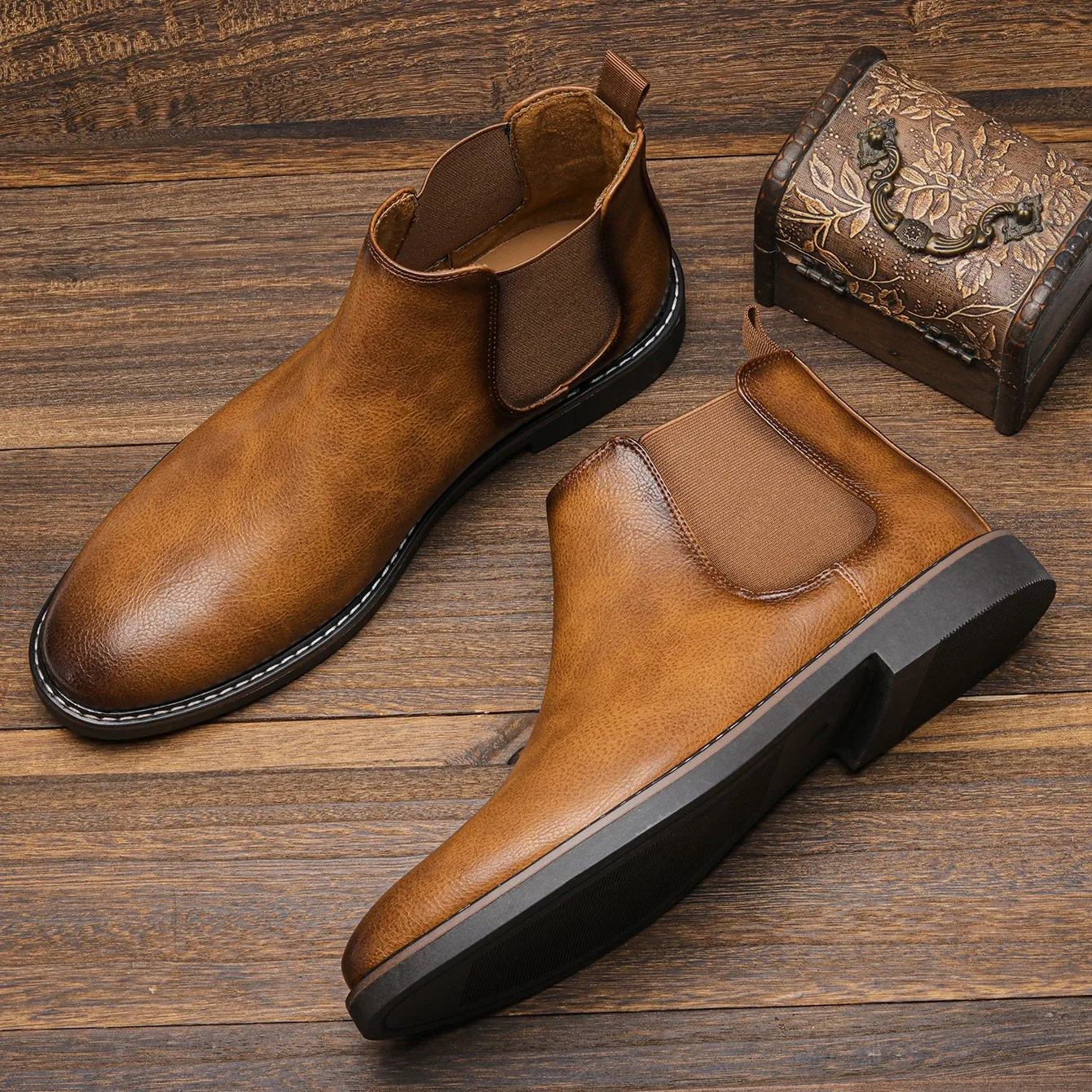 40~46 Men Chelsea Boots Brand Retro Comfortable Fashion Men Boots - Image 34