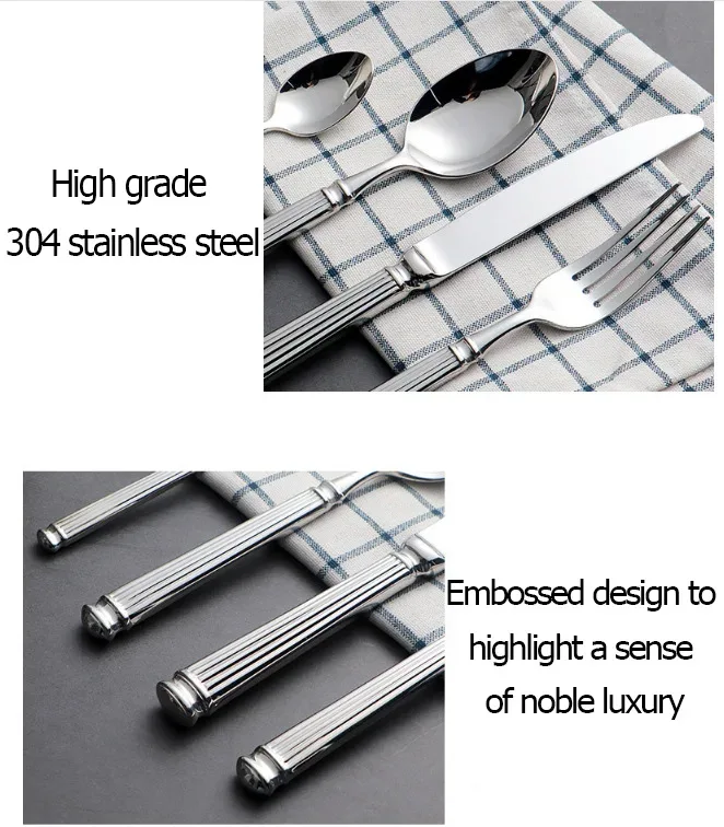 4pcs Bright 18/10 Stainless Steel Luxury Cutlery Set Dinnerware Tableware Knife Spoon Fork Flatware Dishwasher Safe Utensils - Image 11