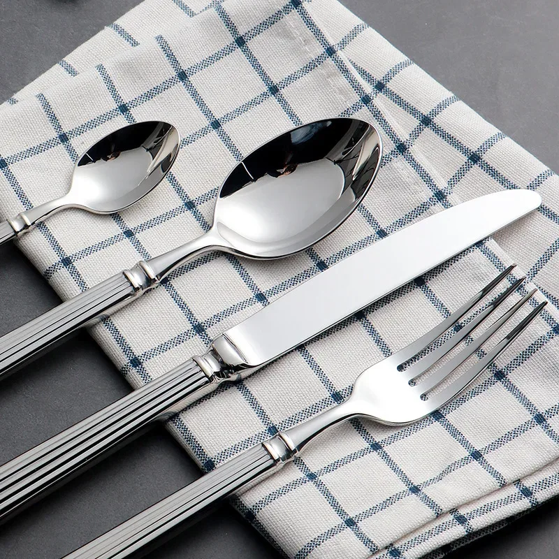 4pcs Bright 18/10 Stainless Steel Luxury Cutlery Set Dinnerware Tableware Knife Spoon Fork Flatware Dishwasher Safe Utensils - Image 12