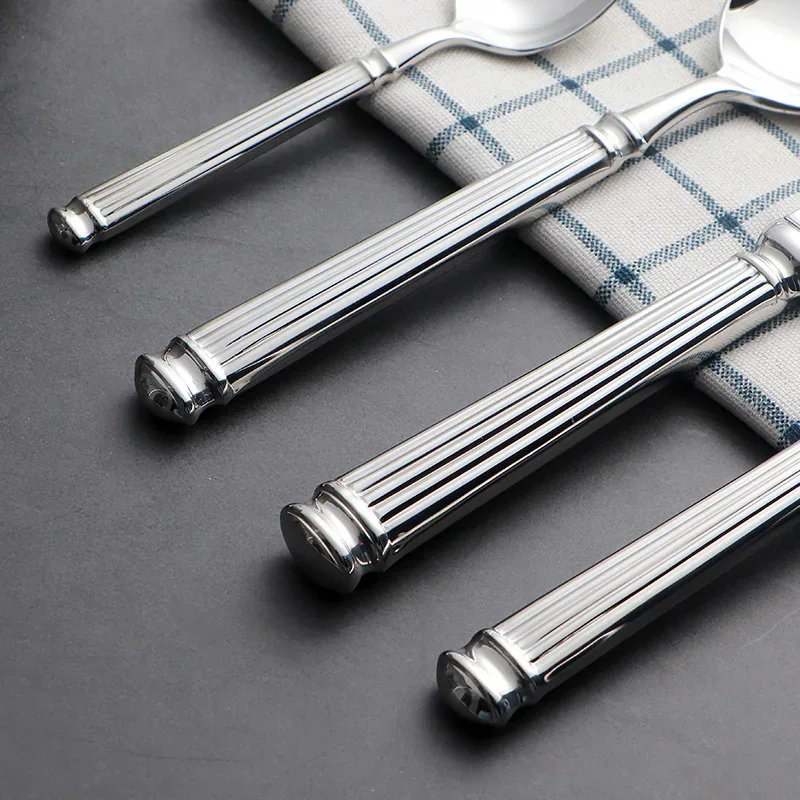 4pcs Bright 18/10 Stainless Steel Luxury Cutlery Set Dinnerware Tableware Knife Spoon Fork Flatware Dishwasher Safe Utensils - Image 13