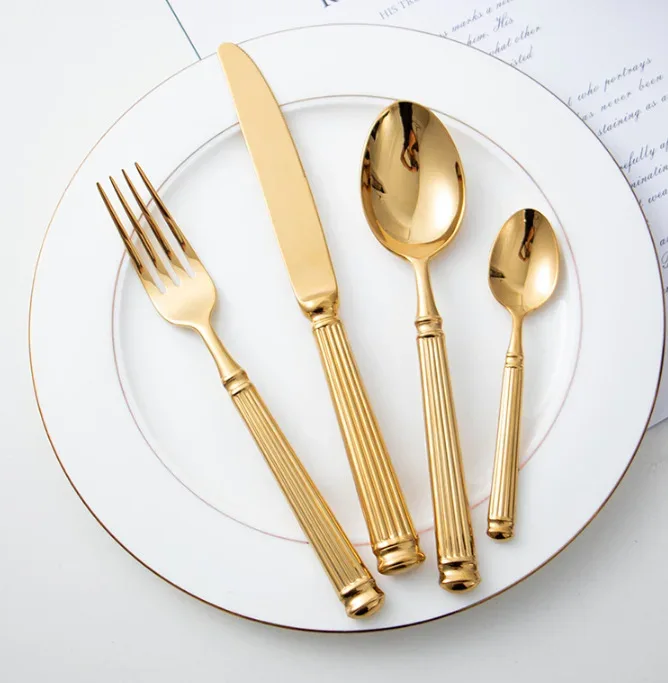 4pcs Bright 18/10 Stainless Steel Luxury Cutlery Set Dinnerware Tableware Knife Spoon Fork Flatware Dishwasher Safe Utensils - Image 19