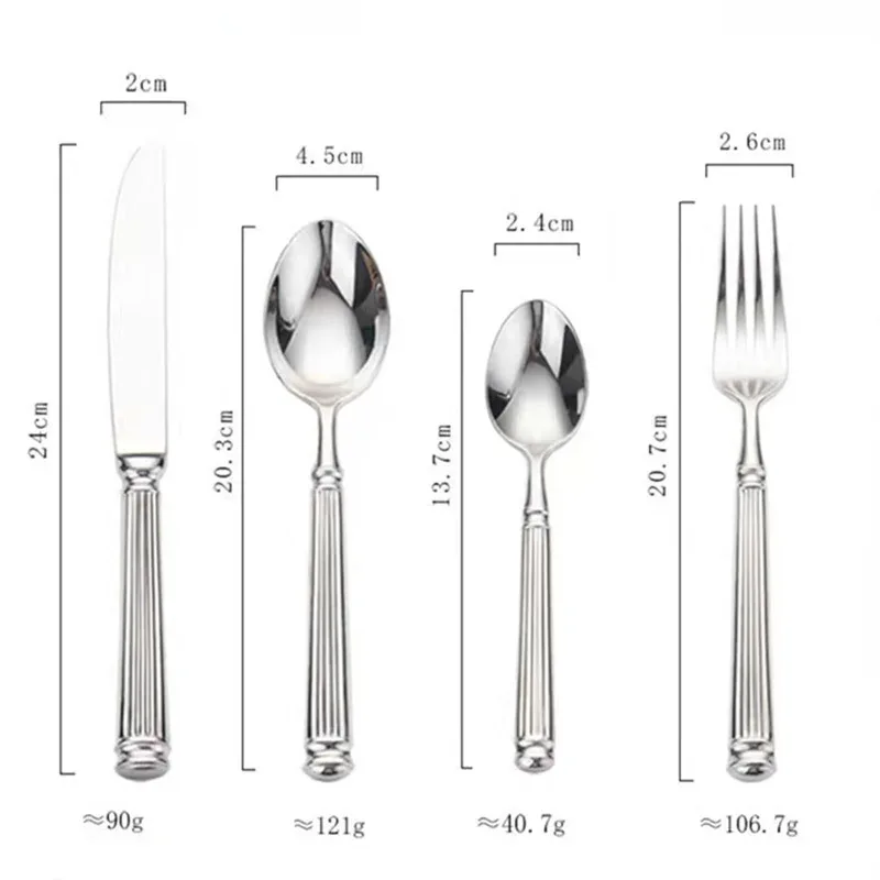 4pcs Bright 18/10 Stainless Steel Luxury Cutlery Set Dinnerware Tableware Knife Spoon Fork Flatware Dishwasher Safe Utensils - Image 9