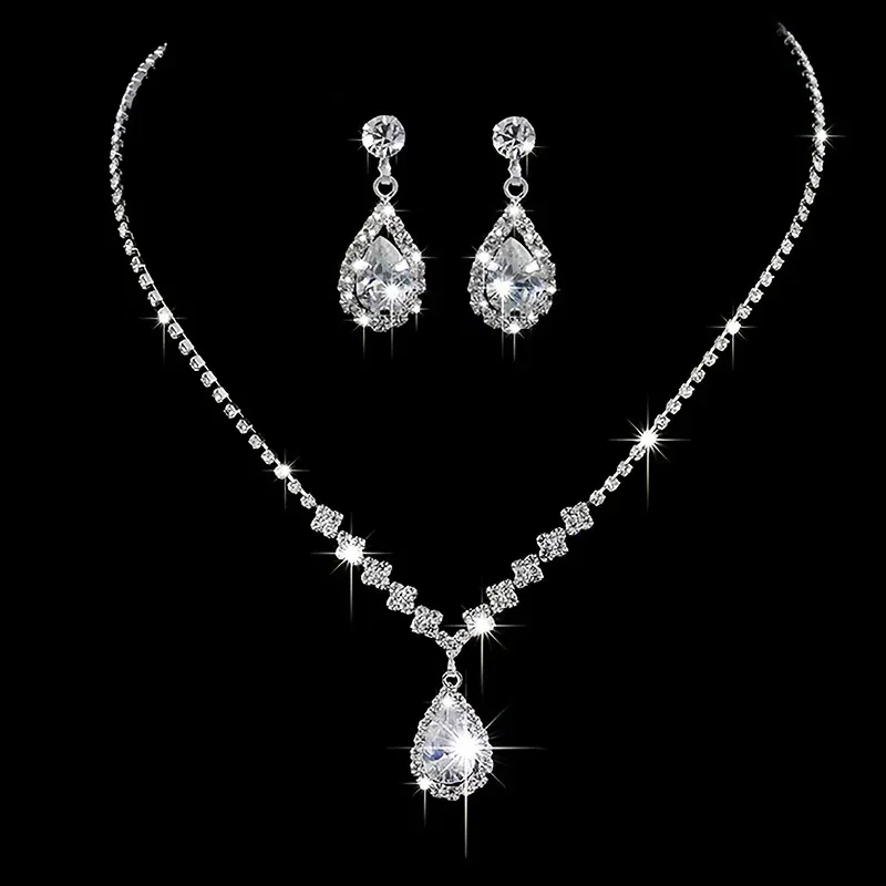 [4pcs Elegant Clutch Set] 4pcs Women's Elegant Sparkling Clutch Evening Bag Set | Decorative Chain Shoulder Bag, Rhinestone Necklace Earrings - Image 6