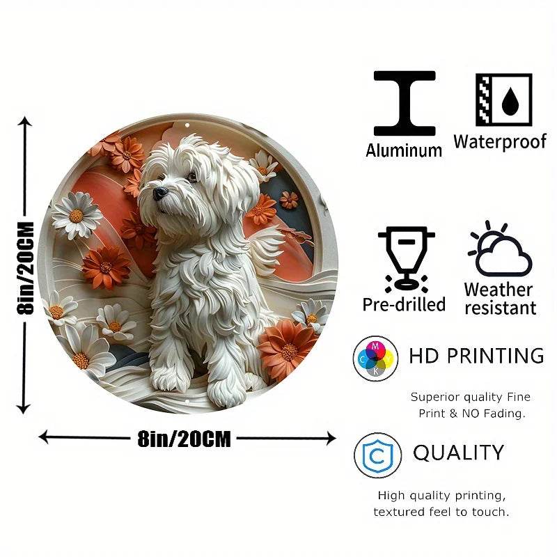 Maltese Dog Flat 3D Ornament - Image 4
