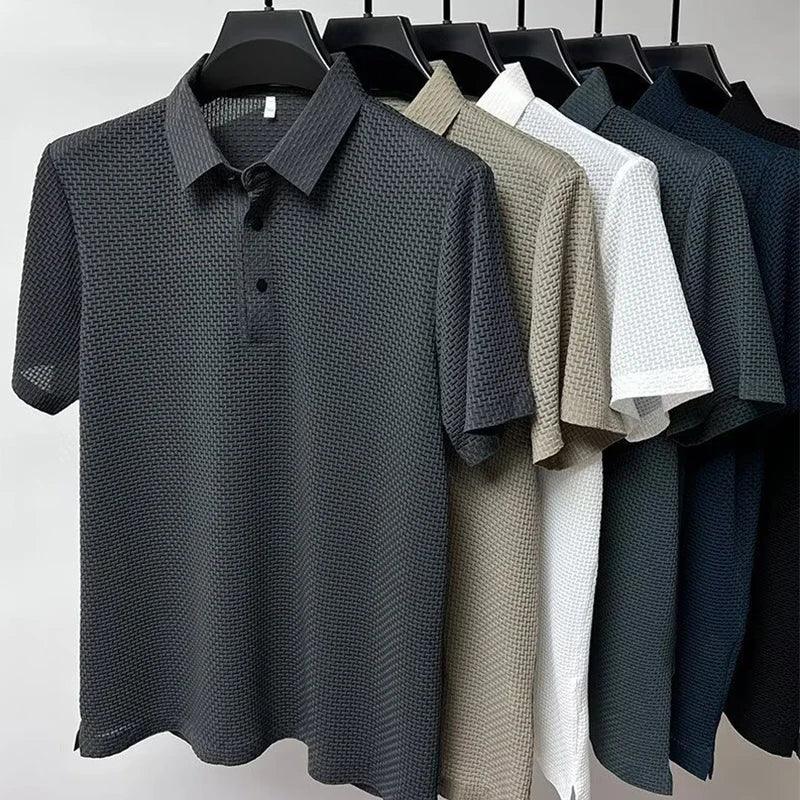 AirKnit Breathable Textured Polo Shirt - Image 7