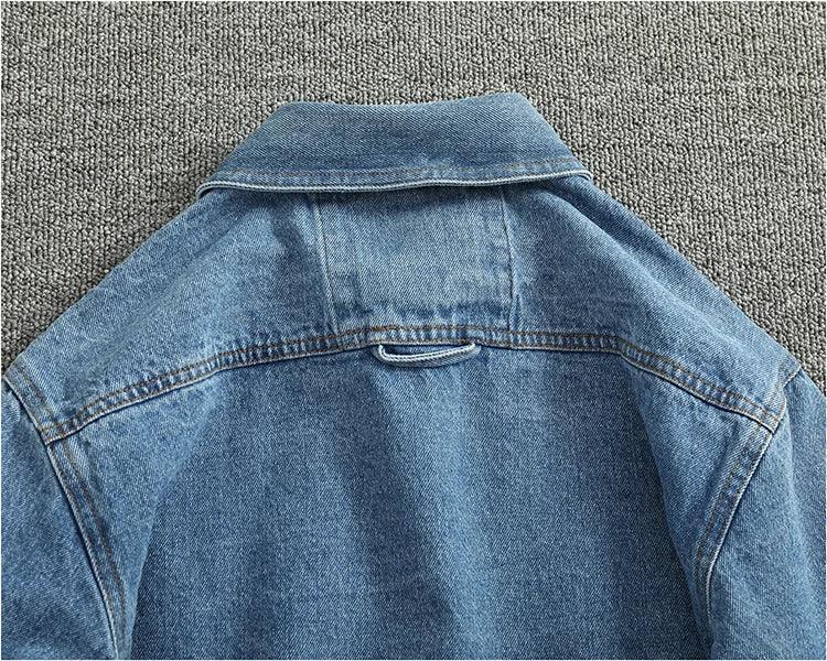 American Casual Men's Long Sve Denim irt Pure Cotton Heavyweight Waed Vintage Workwear Layering irt Jaet - Image 26