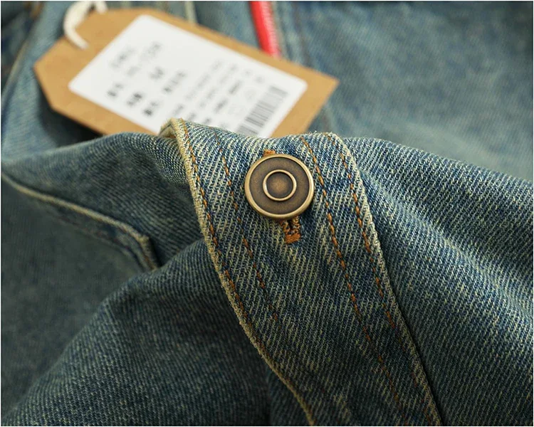 American Casual Men's Long Sve Denim irt Pure Cotton Heavyweight Waed Vintage Workwear Layering irt Jaet - Image 30