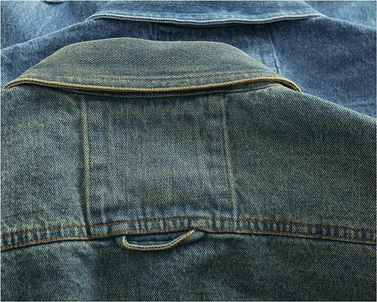 American Casual Men's Long Sve Denim irt Pure Cotton Heavyweight Waed Vintage Workwear Layering irt Jaet - Image 36