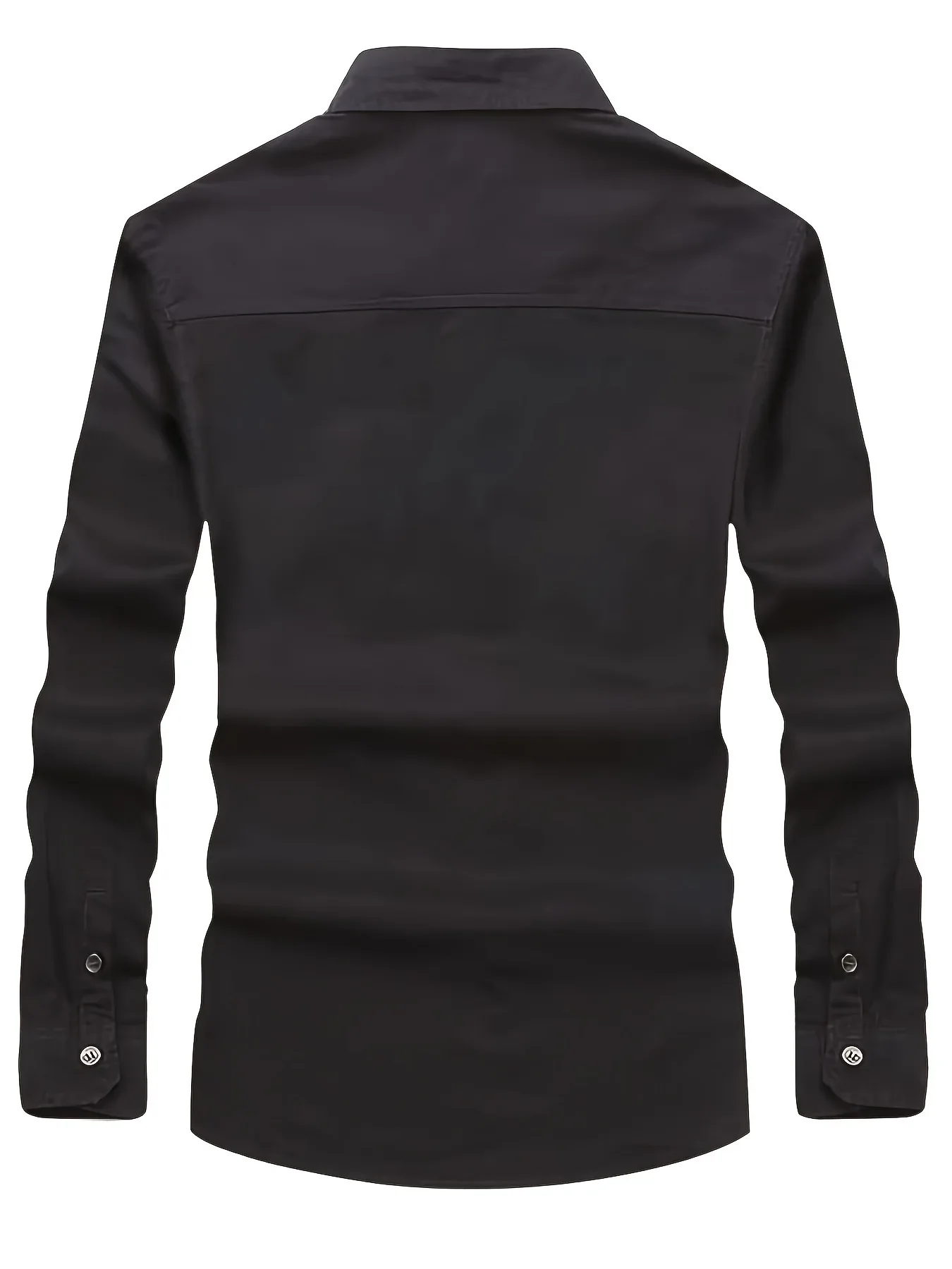 Autumn Long Sleeve Shirt for Men, Outdoor Plus Size Military Style Loose Fit Top, Pure Cotton High-Density Twill Casual Workwear Shirt, Thin Twill Long Sleeve Workwear - Image 5