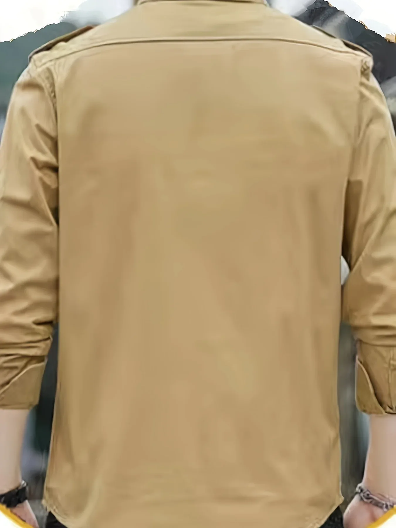Autumn Long Sleeve Shirt for Men, Outdoor Plus Size Military Style Loose Fit Top, Pure Cotton High-Density Twill Casual Workwear Shirt, Thin Twill Long Sleeve Workwear - Image 6