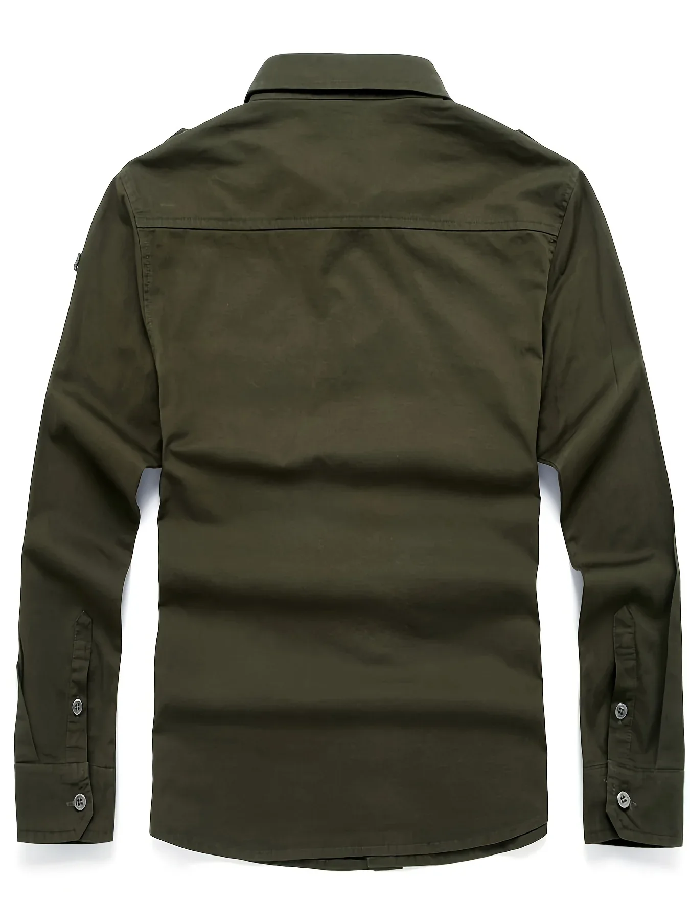 Autumn Long Sleeve Shirt for Men, Outdoor Plus Size Military Style Loose Fit Top, Pure Cotton High-Density Twill Casual Workwear Shirt, Thin Twill Long Sleeve Workwear - Image 8