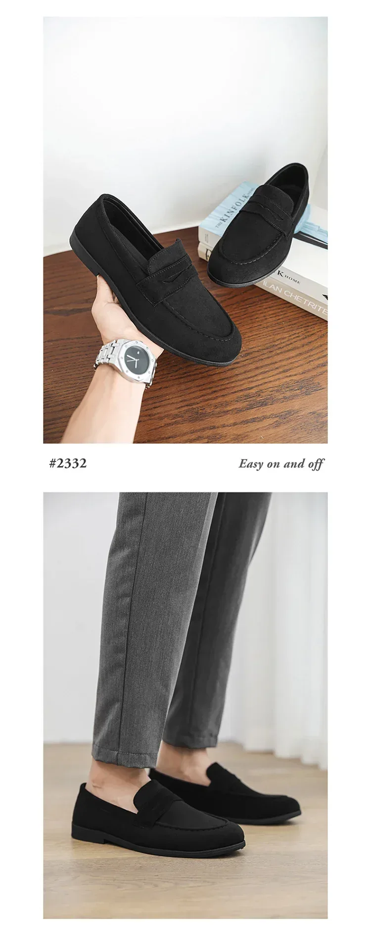 Autumn Suede Loafers Man Large Size 45 Comfort Slip-on Casual Shoes Men Flats Retro Brown Moccasins For Men zapatos de hombre - Image 12