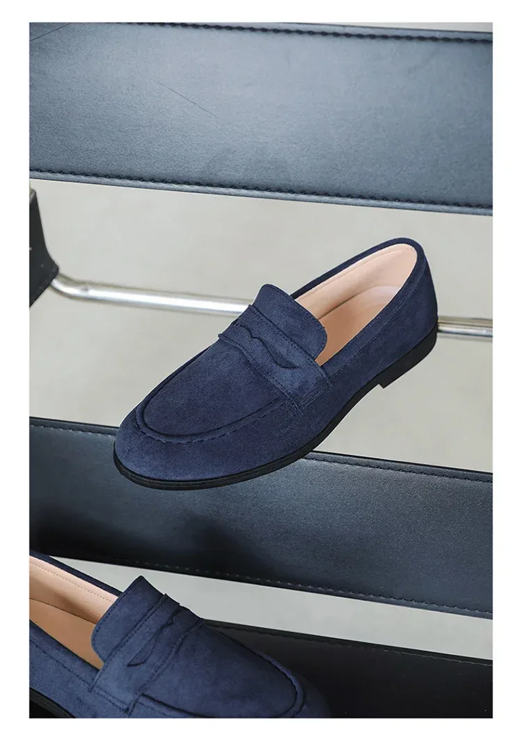 Autumn Suede Loafers Man Large Size 45 Comfort Slip-on Casual Shoes Men Flats Retro Brown Moccasins For Men zapatos de hombre - Image 16