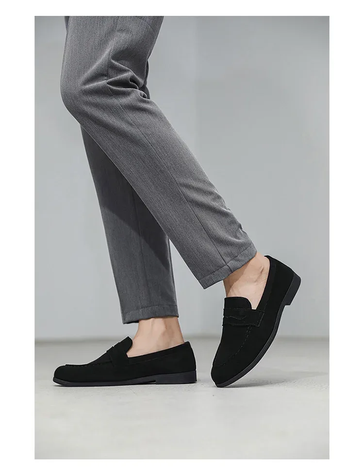 Autumn Suede Loafers Man Large Size 45 Comfort Slip-on Casual Shoes Men Flats Retro Brown Moccasins For Men zapatos de hombre - Image 23