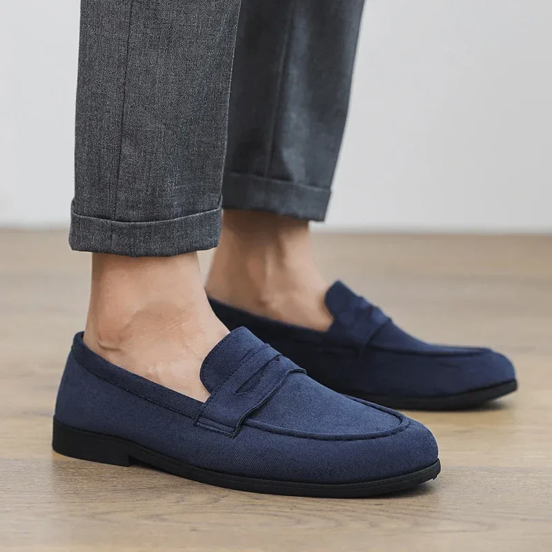 Autumn Suede Loafers Man Large Size 45 Comfort Slip-on Casual Shoes Men Flats Retro Brown Moccasins For Men zapatos de hombre - Image 5