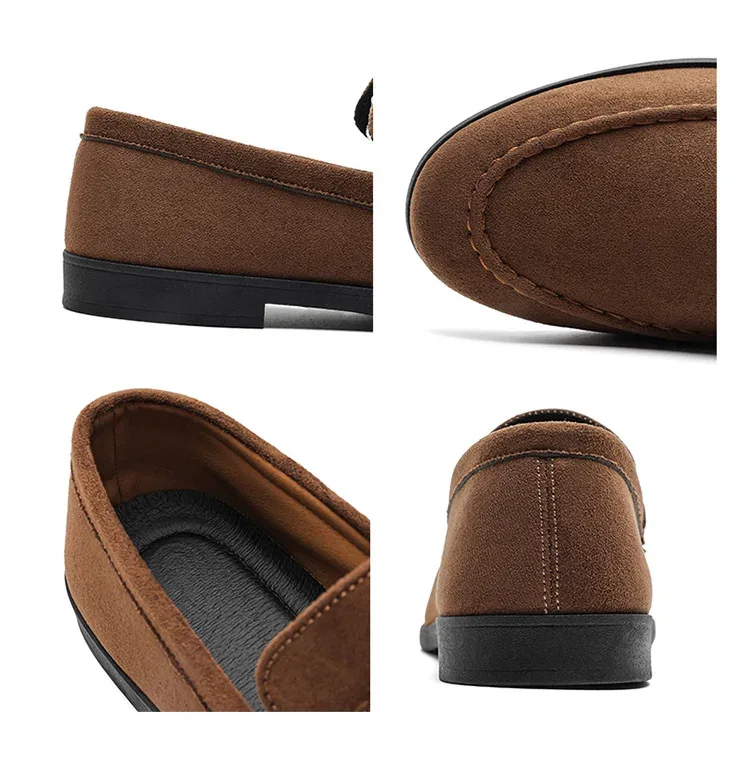 Autumn Suede Loafers Man Large Size 45 Comfort Slip-on Casual Shoes Men Flats Retro Brown Moccasins For Men zapatos de hombre - Image 9