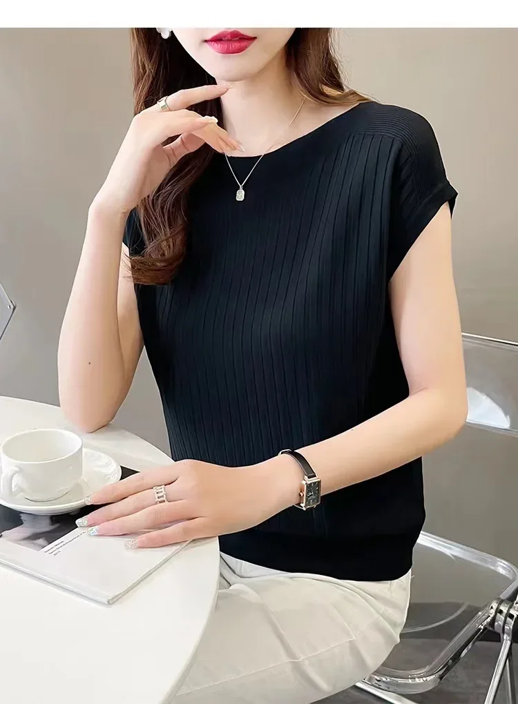 Blusas Mujer De Moda 2025Verano Short Sleeve Knitted Tops Sweater Women Pullovers Sweaters For Women Woman Sweaters Blusa - Image 12